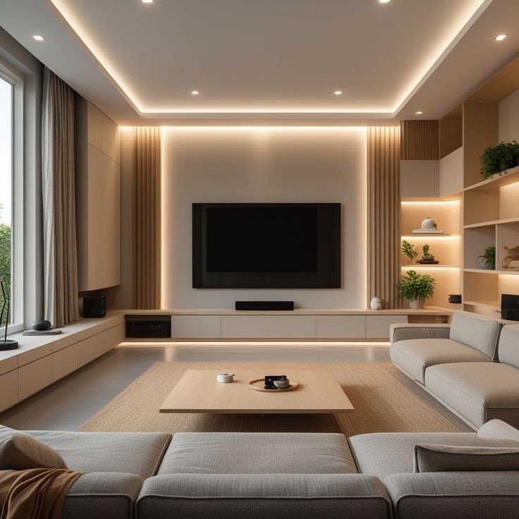 Modern Luxury Living Room with Ambient Lighting💫_ Modern Luxury Living Room with Ambient Lighting💫_