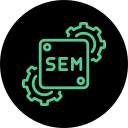 SEM is a digital marketing strategy used to increase a website’s visibility in search engine results pages (SERPs) through paid advertising.